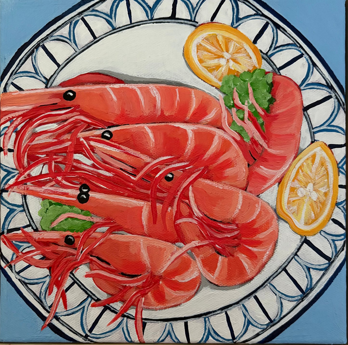 Prawns on a plate