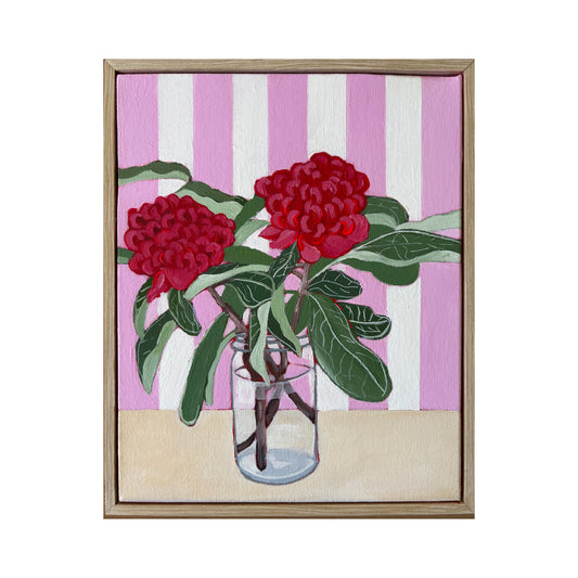 A small glass vase