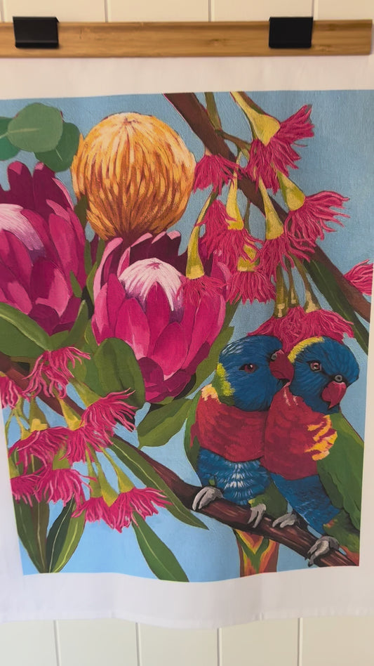 Lovebirds tea towels